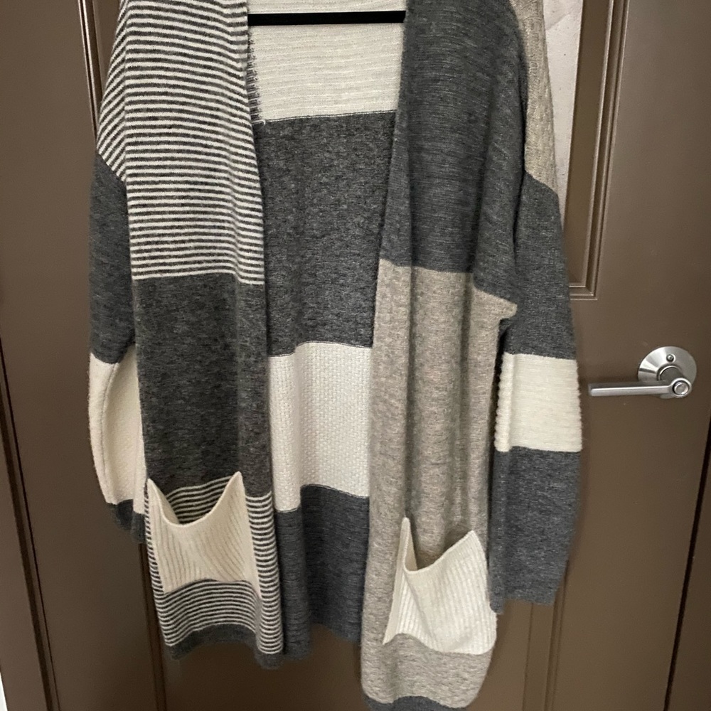 TopShop long comfy, patchwork cardigan,size 12(US)
